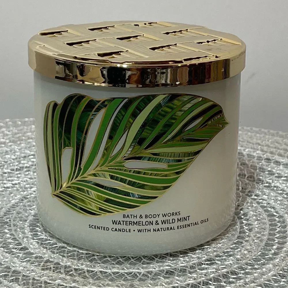 BBW Watermelon and Wild Mint 3 Wick Candle NWT